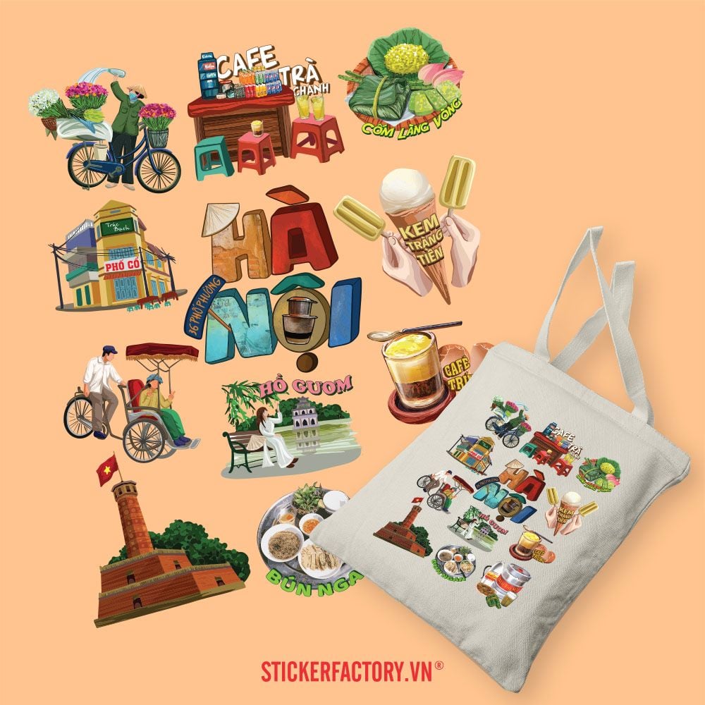 Hanoi-themed  Vietnamese High-quality Cotton Canvas Bag