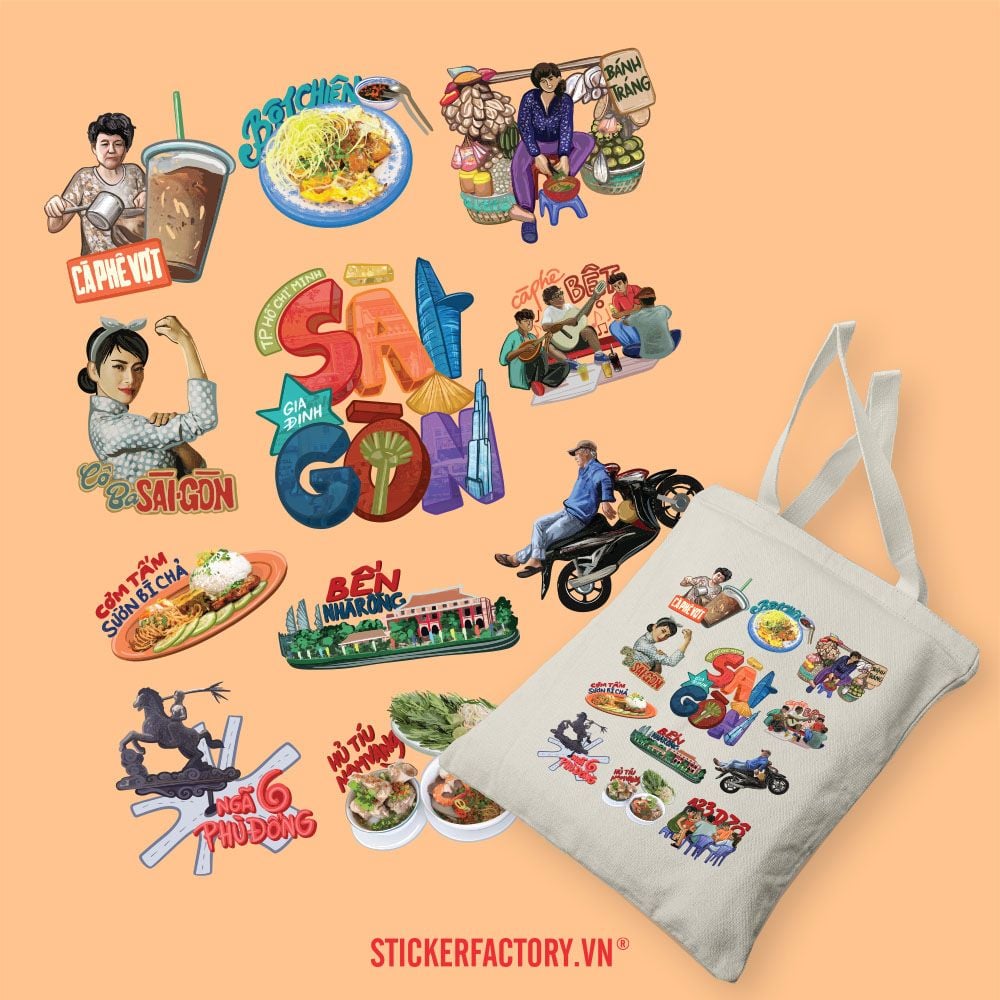 Saigon-themed  Vietnamese High-quality Cotton Canvas Bag