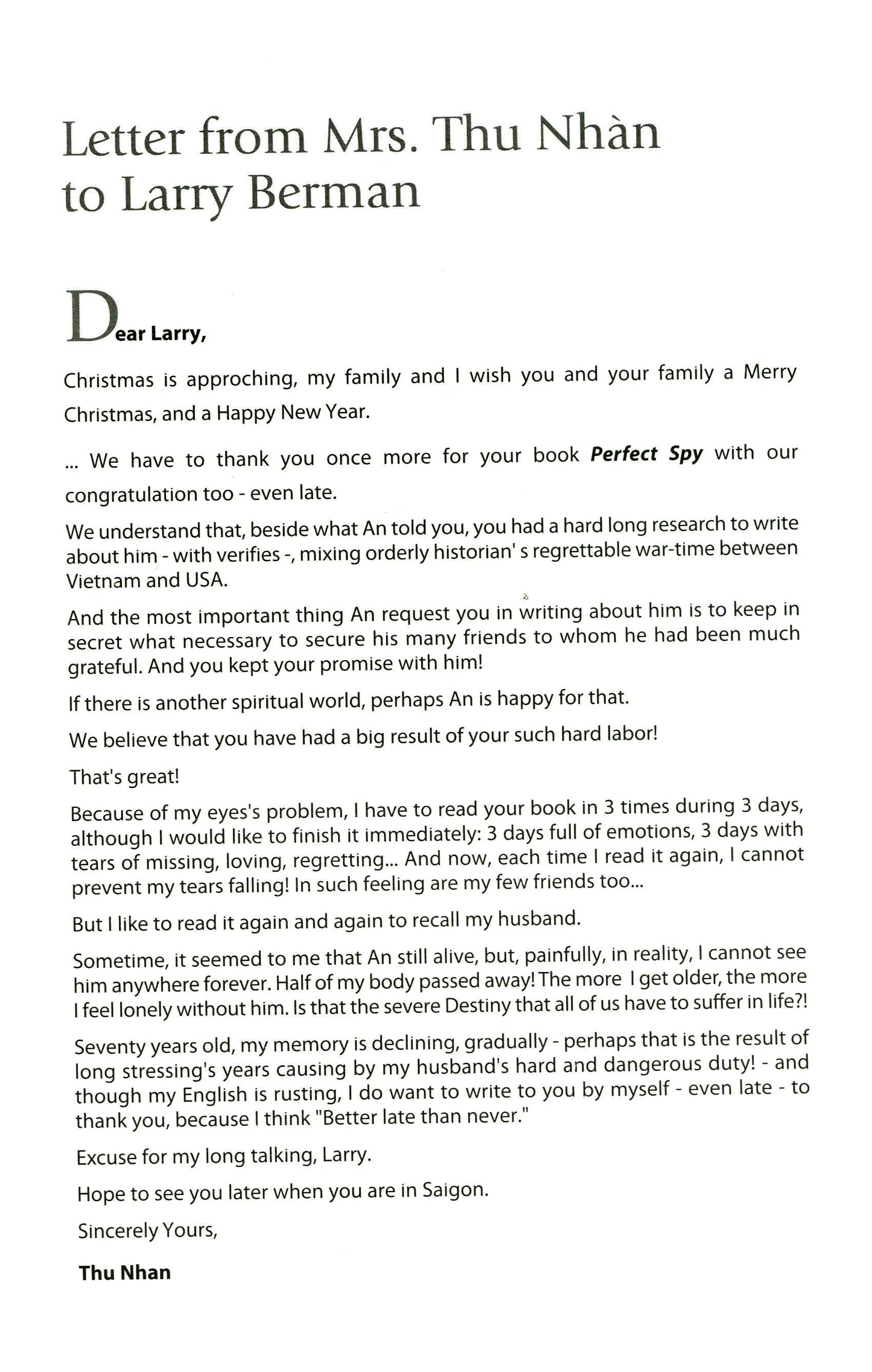 Điệp viên hoàn hảo X6 (The perfect spy X6 Larry Berman)