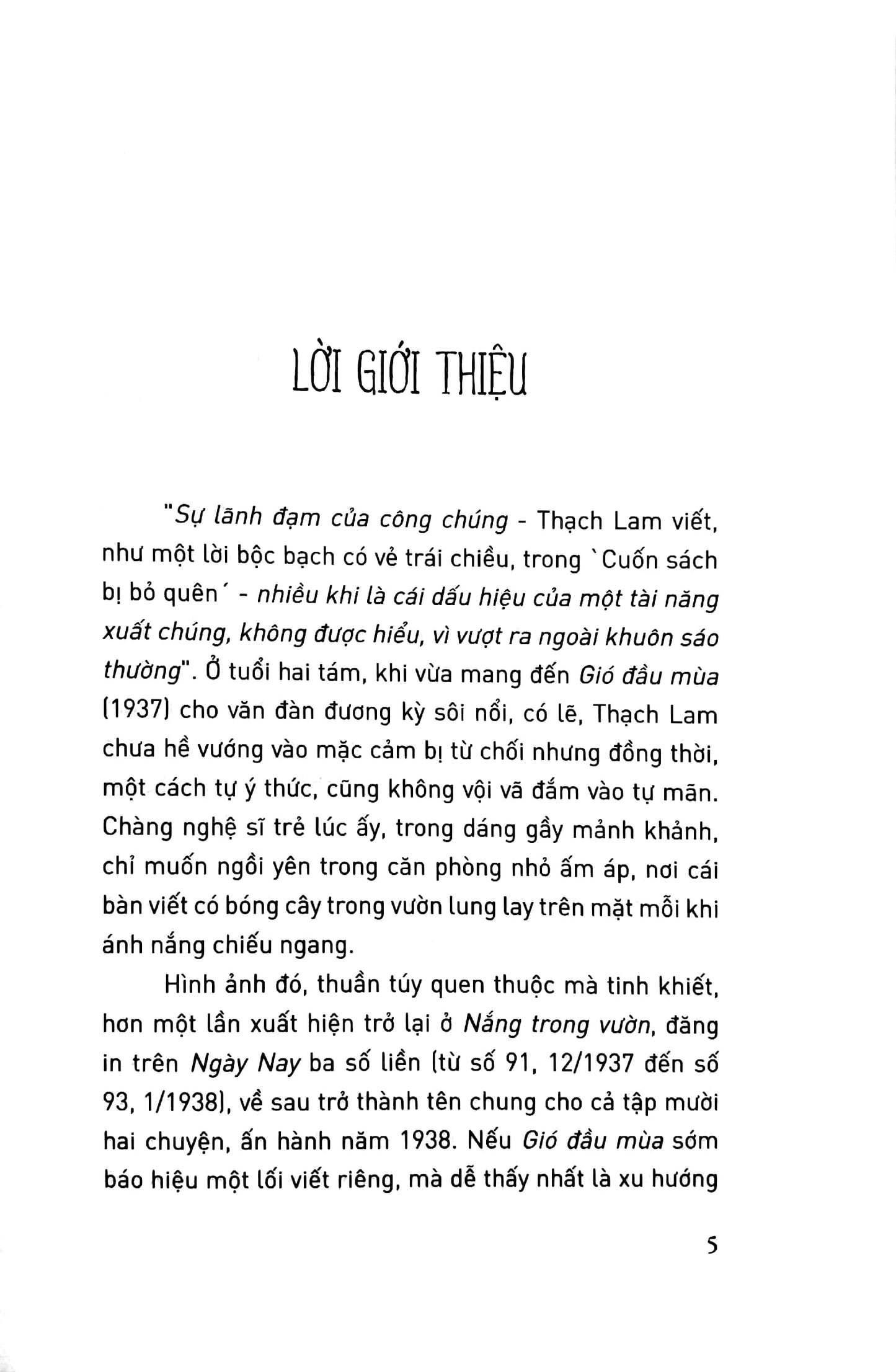 Nắng trong vườnThạch Lam Danh tác văn học Việt Nam