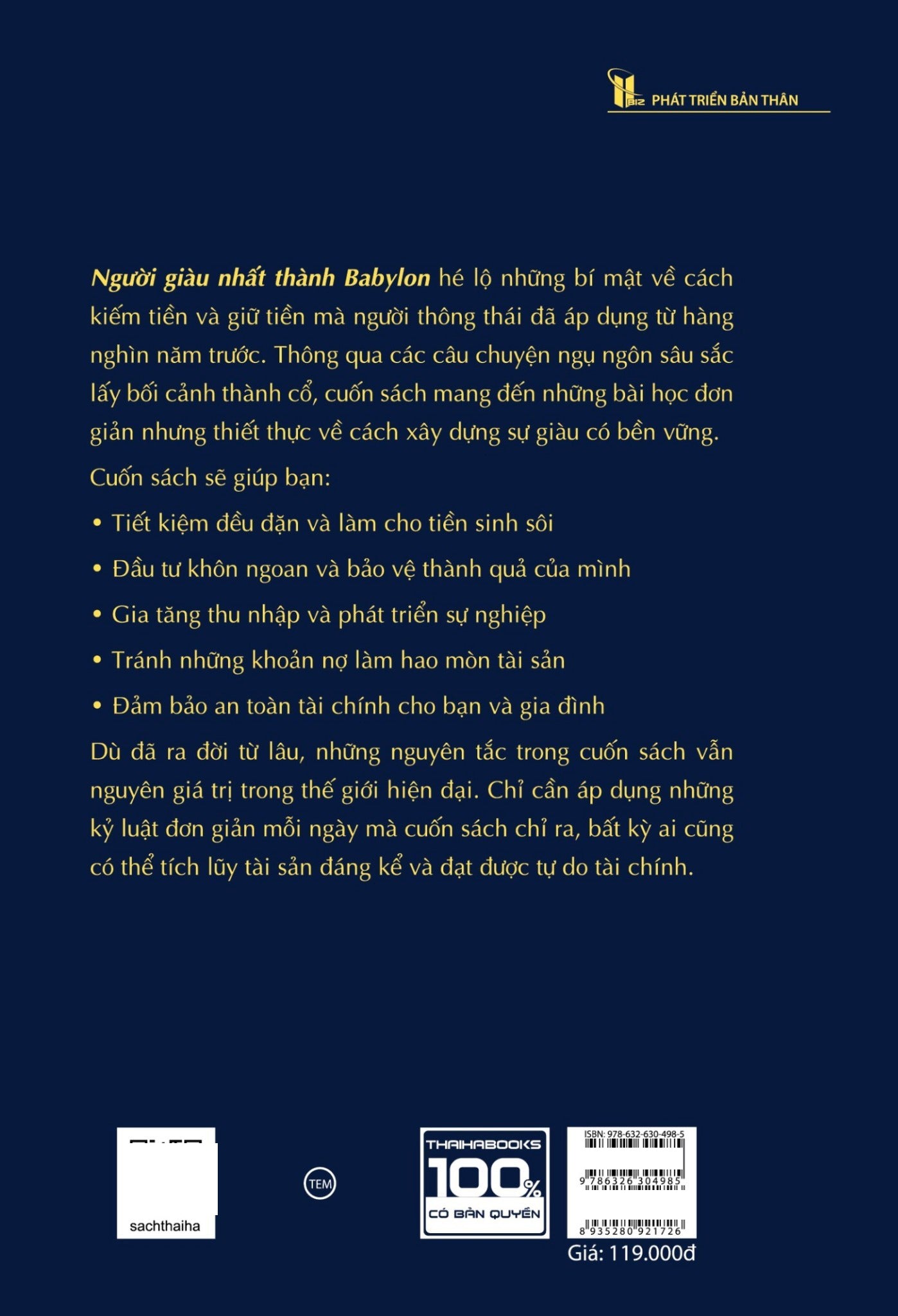 Người Giàu Nhất Thành Babylon - The Richest Man In Babylon - Bìa Cứng