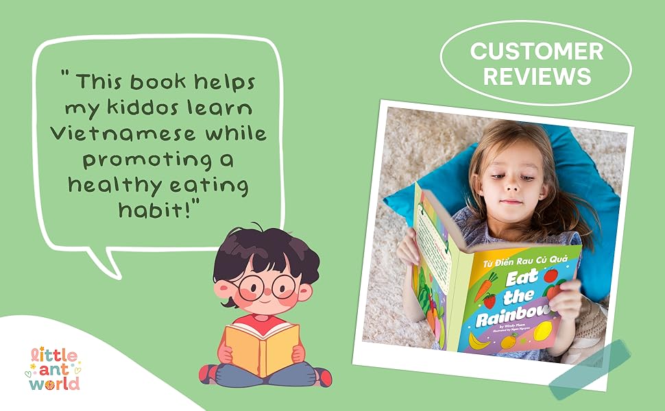 Eat the Rainbow| Bilingual boardbook about Vietnamese food for kids 3 and under