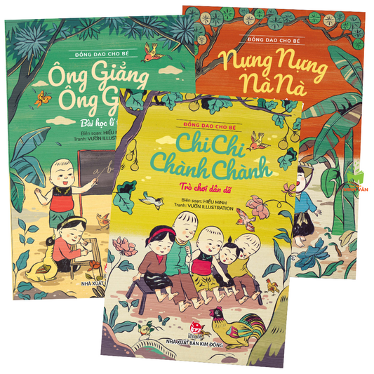 Combo 3 Quyển Đồng Dao Cho Bé ( Ông Giẳng Ông Giăng + Nựng Nựng Nà Nà + Chi Chi Chành Chành )