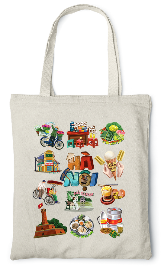 Hanoi-themed  Vietnamese High-quality Cotton Canvas Bag