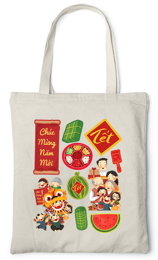 Happy New Year-themed Canvas Bag|High-quality Cotton