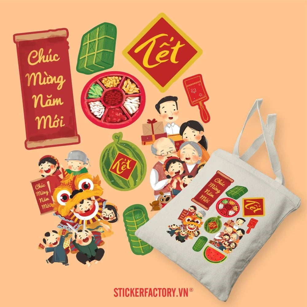 Happy New Year-themed Canvas Bag|High-quality Cotton