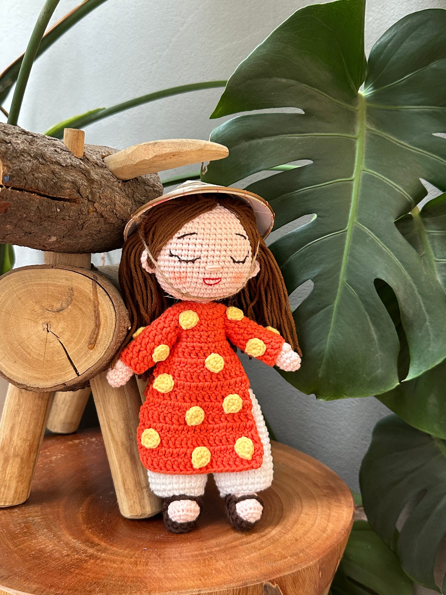 Bình & An Crocheted Vietnamese Baby Dolls in ao dai (24cm)