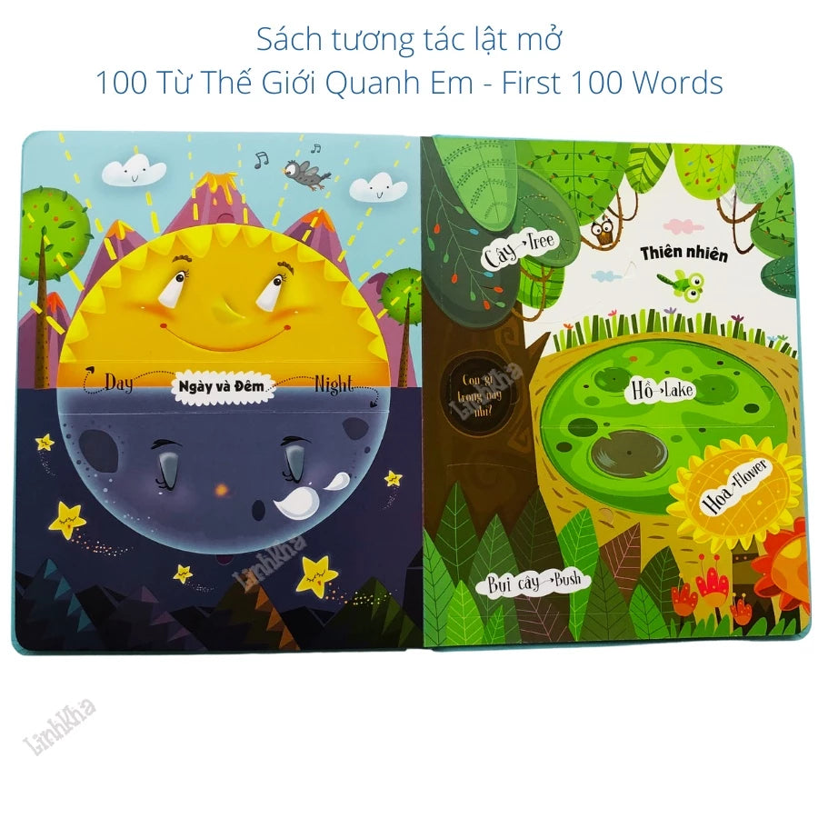 Lift - The - Flap Interactive Vietnamese Book for kid- First 100 Words - 100 Từ Đầu Tiên Về Thế Giới Quanh Em
