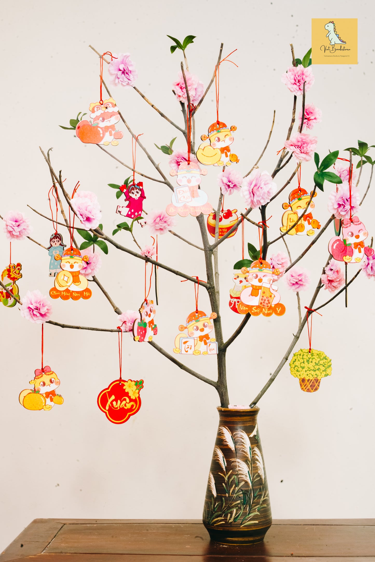 Đồ trang trí Tết bằng gỗ Rắn tài lộc Lunar New Year wooden decoration sets| Prosperity Year of Snake