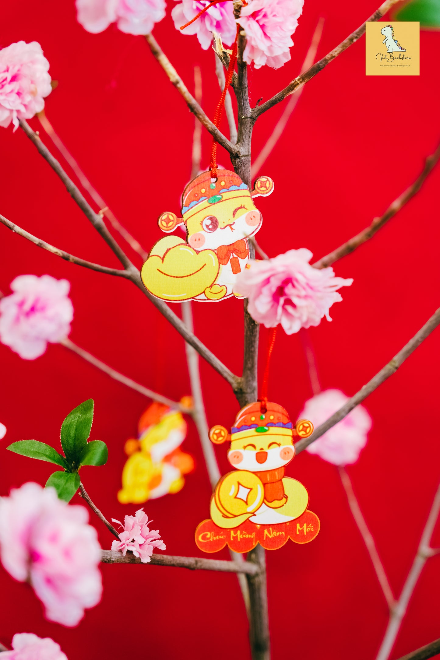 Đồ trang trí Tết bằng gỗ Rắn tài lộc Lunar New Year wooden decoration sets| Prosperity Year of Snake