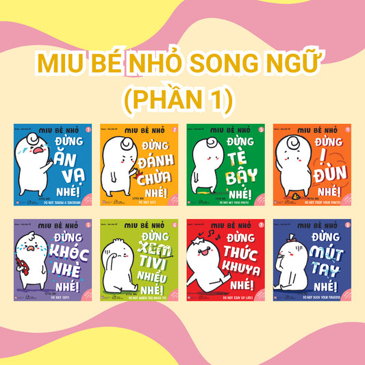 Ehon Kĩ Năng Sống - Miu Bé Nhỏ 8 Cuốn Song Ngữ| Combo 8 Bilingual Vietnamese English Books
