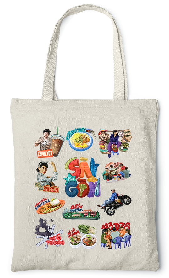 Saigon-themed  Vietnamese High-quality Cotton Canvas Bag