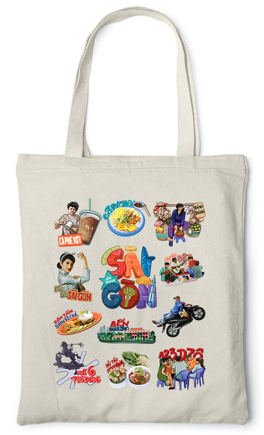 Saigon-themed  Vietnamese High-quality Cotton Canvas Bag