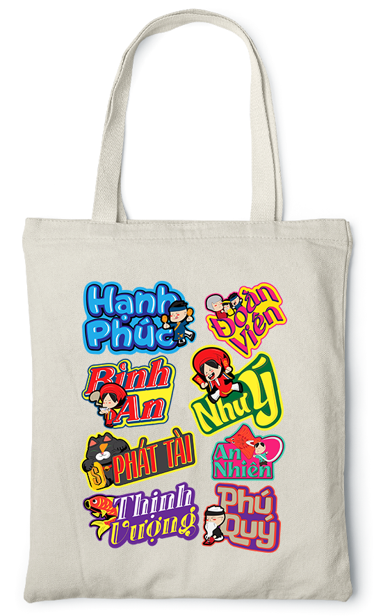 Vietnamese wishes Canvas Bag |High-quality Cotton