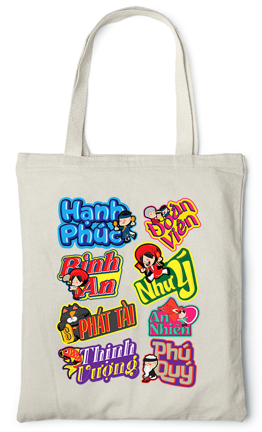 Vietnamese wishes Canvas Bag |High-quality Cotton