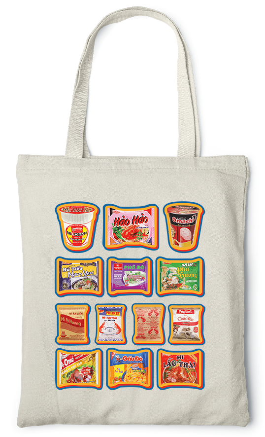 Vietnamese instant noodles-themed Canvas Bag|High-quality Cotton