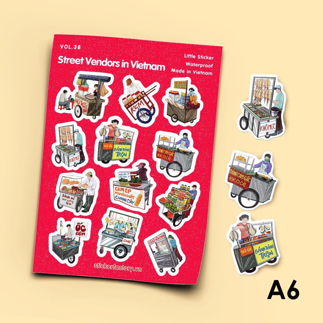 Bundle 9 Vietnam Little A6 Sticker Sets| Decorating stickers| Laptop stickers