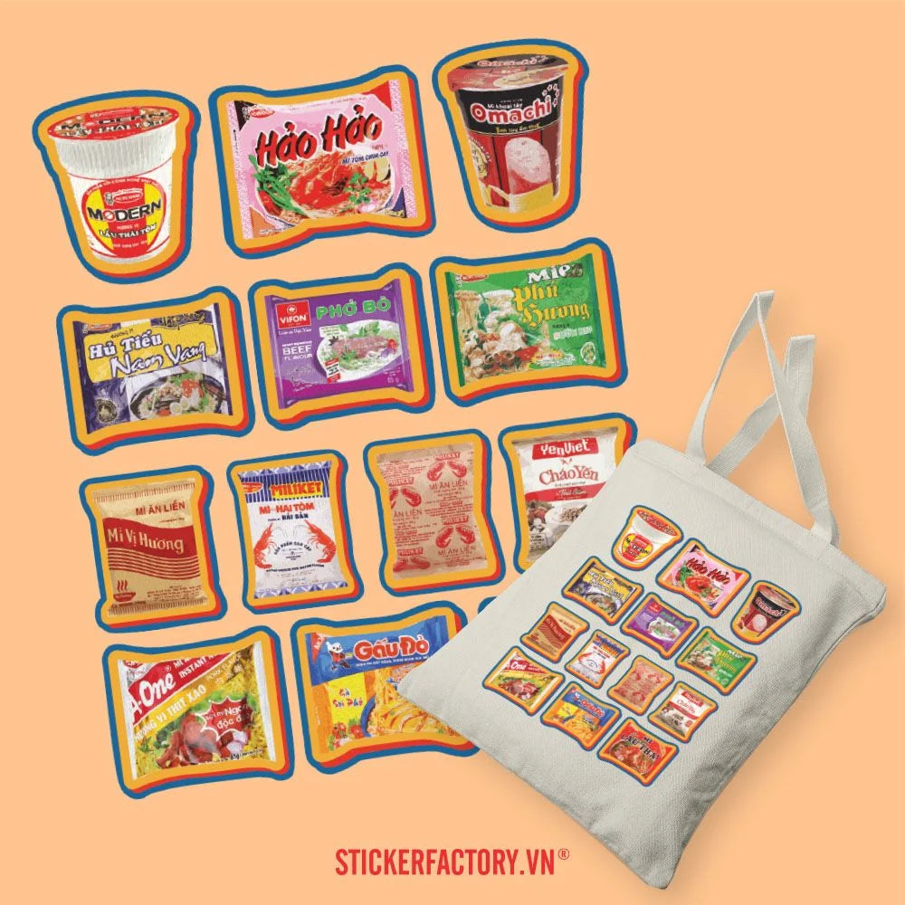 Vietnamese instant noodles-themed Canvas Bag|High-quality Cotton