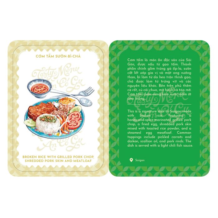 Tasty Menu-- Vietnamese food gamecard in Bilingual