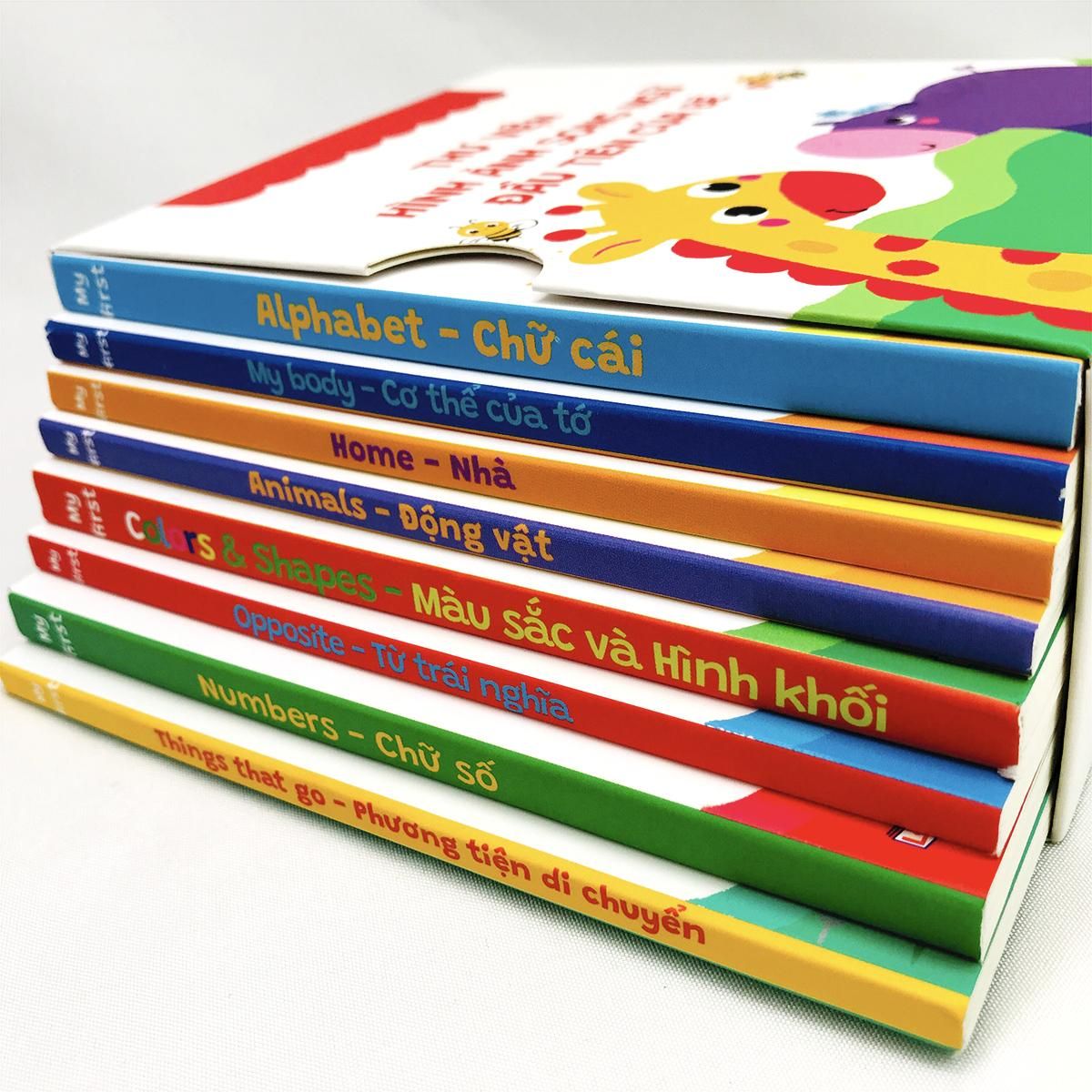 Thư viện hình ảnh đầu tiên cho bé bộ 8 cuốn sách bìa cứng| Baby's first pictionary boardbooks