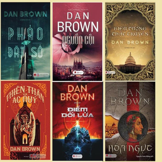 Bộ 6 cuốn Dan Brown - Bìa cứng (Pháo đài số, Thiên thần và ác quỷ, Điểm dối lừa, Nguồn cội, Biểu tượng thất truyền, hỏa ngục)