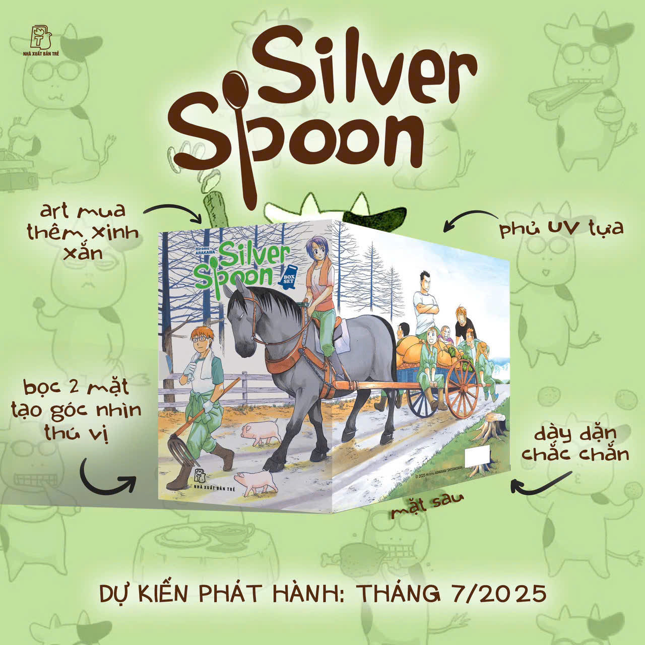 Boxset Manga - Silver Spoon: Tập 1 - 15 (Hộp 15 Cuốn) - Tặng Kèm Shikishi Có In Chữ Viết Độc Quyền Của Tác Giả Dành Cho Độc Giả Việt Nam