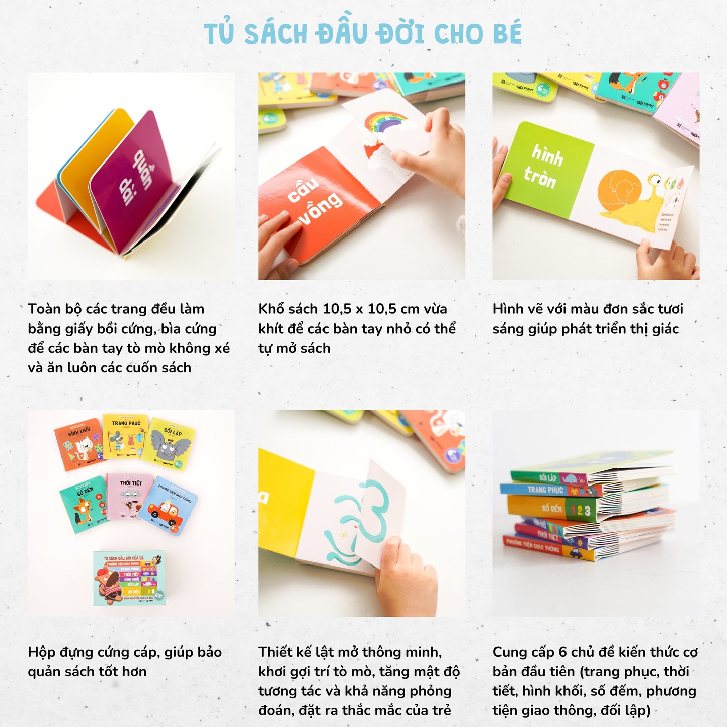 Boxset Tủ sách đầu đời của bé (Bộ 06 Cuốn)–Boxset 6 boardbooks Children's first words