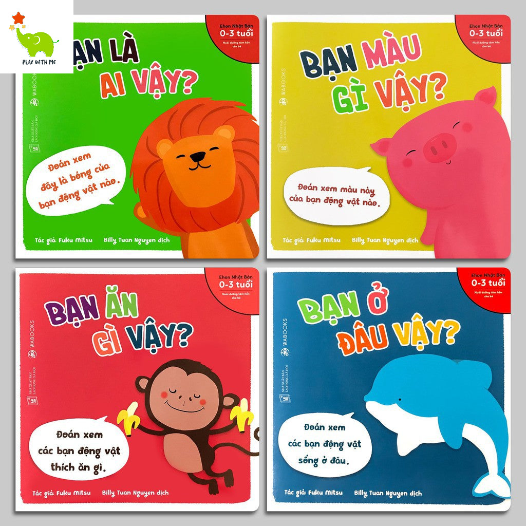 Set Ehon bạn là ai vậy Bộ 4 cuốn| Combo 4 Ehon books Who are you?