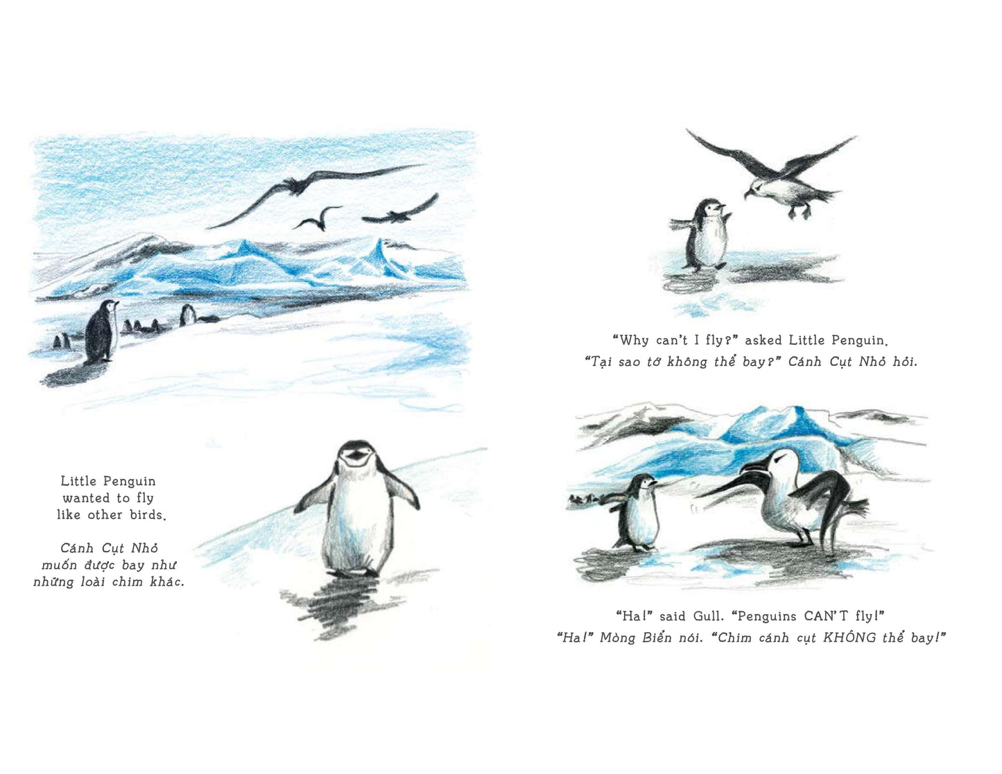Tớ (Không) Biết Bay-I Can('t) Fly—Sách song ngữ Anh-Việt cho bé—Bilingual boardbook for children