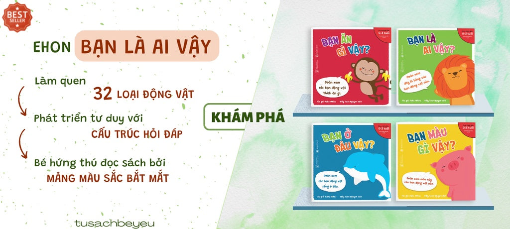 Set Ehon bạn là ai vậy Bộ 4 cuốn| Combo 4 Ehon books Who are you?