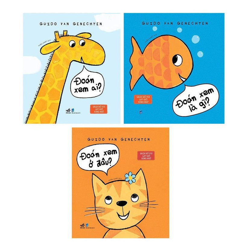 Combo 3 cuốn sách đố vui lật giở song ngữ—Combo 3 bilingual interactive children books