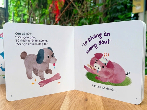 Combo 5 cuốn Cuốn sách đầu tiên của bé (A series of 5 small size boardbooks for kids in Vietnamese)