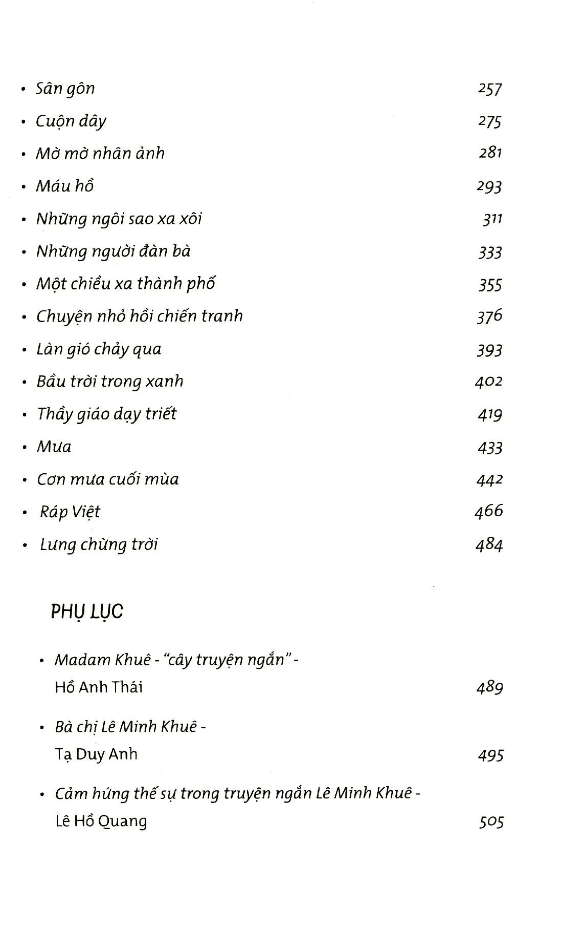 Lê Minh Khuê Tuyển tập Truyện ngắn