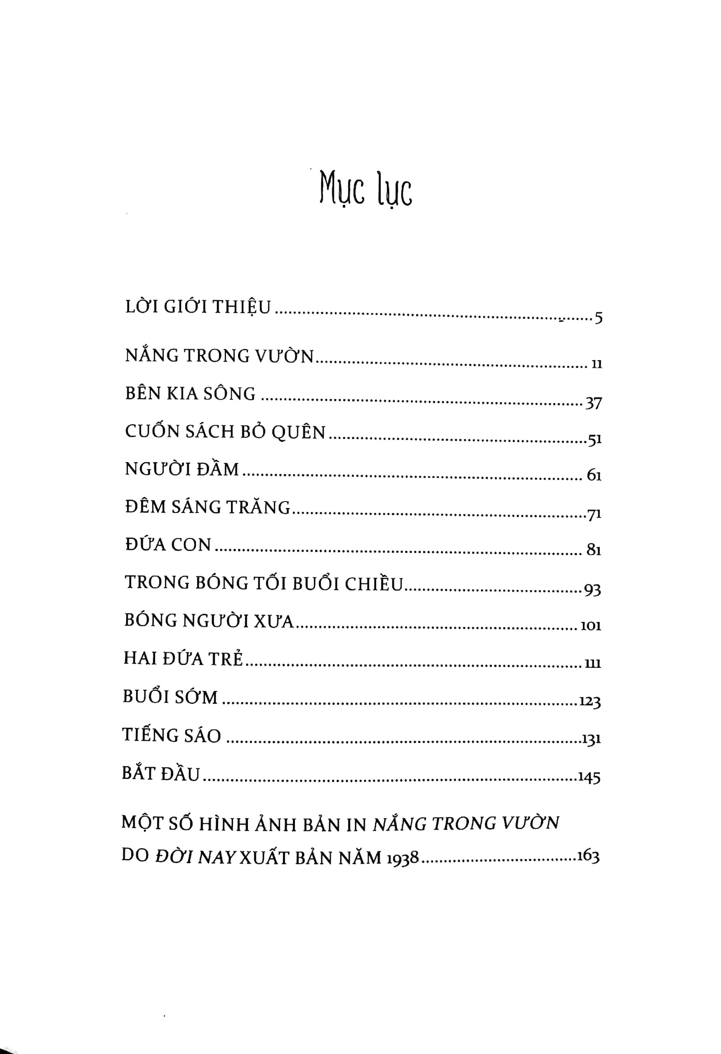 Nắng trong vườnThạch Lam Danh tác văn học Việt Nam