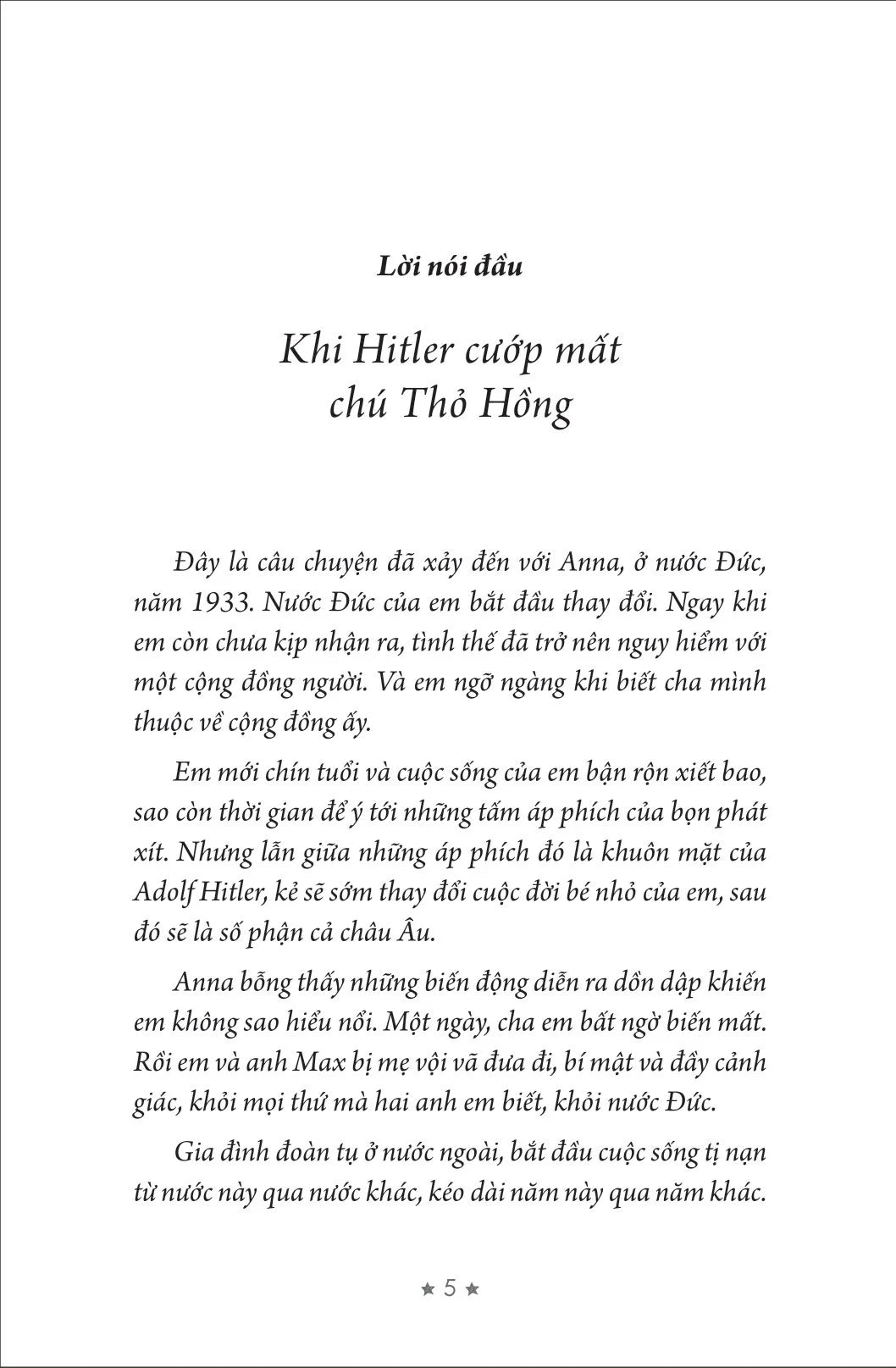 Khi Hitler Cướp Mất Chú Thỏ Hồng Judith Kerr