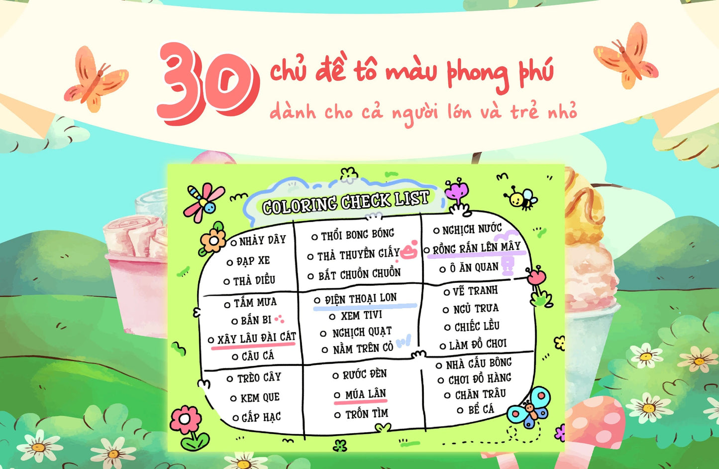 Sách tô màu Xe kem ngọt mùa hè