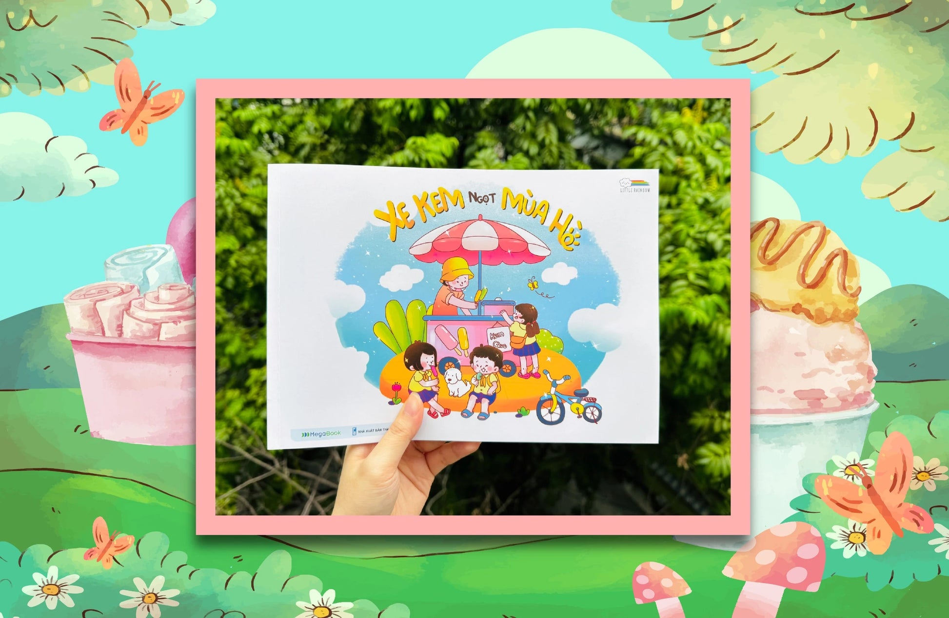 sách tô màu xe kem ngọt mùa hè