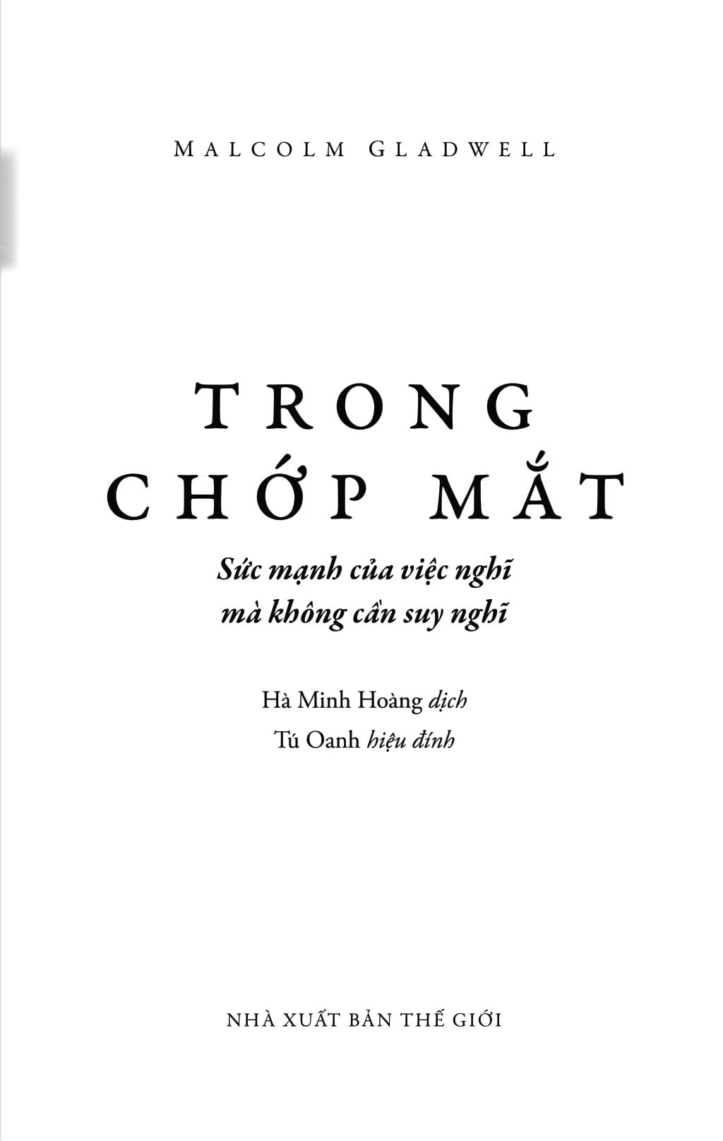 Trong Chớp Mắt - Blink - Malcolm Gladwel