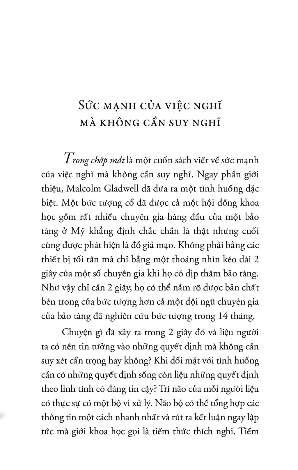 Trong Chớp Mắt - Blink - Malcolm Gladwel