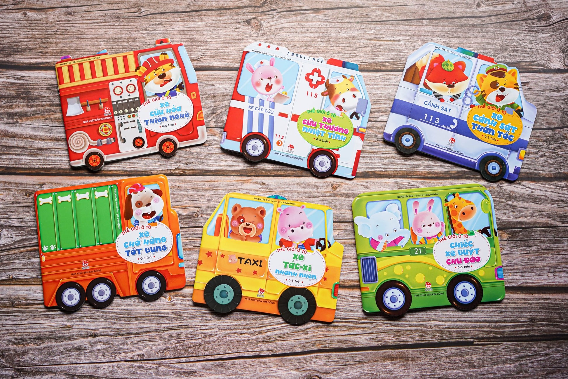 Combo 6 cuốn Thế giới xe cộ [The world of vehicles boardbooks in Vietnamese]Vehicle Shaped Board Books Set (6 Books) | Vietnamese Toddler Books | Cute Cars & Trucks for Ages 0–5