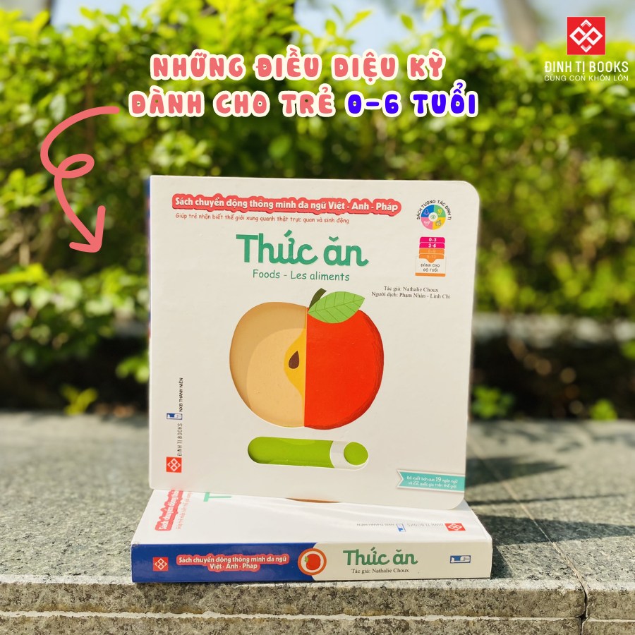 Sách tương tác chuyển động đa ngôn ngữ |Interactive Lift-the-Flap Moving Books (Vietnamese-English-French) | Kididoc Series 0-6
