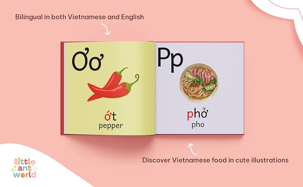 The ABC of Vietnamese food| Bilingual boardbook about Vietnamese food for kids 3 and under