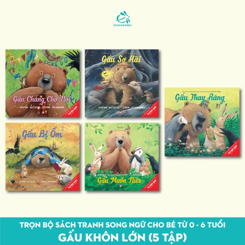 Bộ 5 Sách Tranh Song Ngữ Gấu Hòa Đồng Gấu Khôn lớn (Karma Wilson) Bear Books Bilingual Picture Book Collection – Set of 5