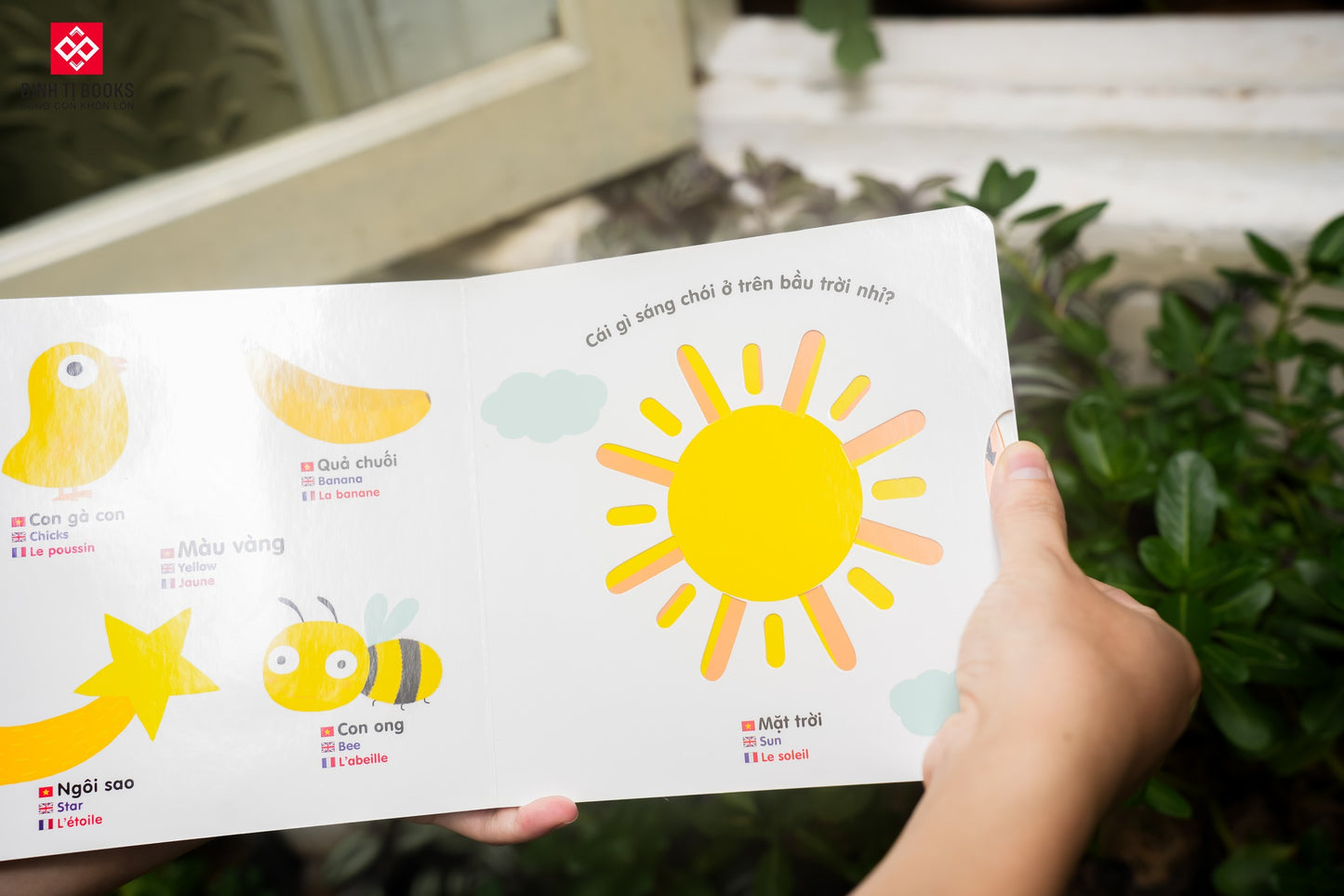 Sách tương tác chuyển động đa ngôn ngữ |Interactive Lift-the-Flap Moving Books (Vietnamese-English-French) | Kididoc Series 0-6