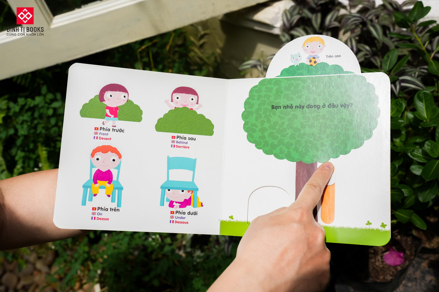Sách tương tác chuyển động đa ngôn ngữ |Interactive Lift-the-Flap Moving Books (Vietnamese-English-French) | Kididoc Series 0-6