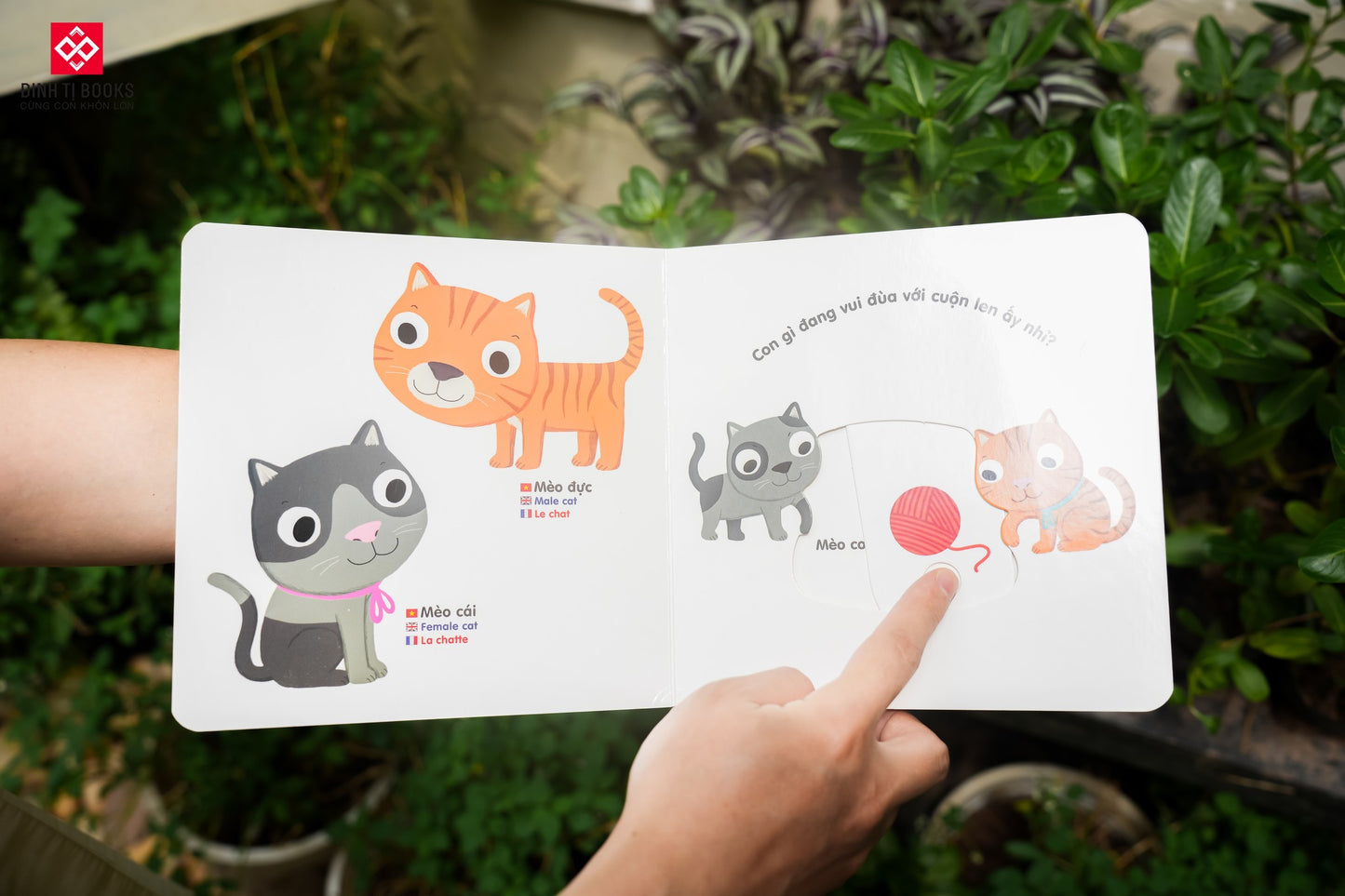 Sách tương tác chuyển động đa ngôn ngữ |Interactive Lift-the-Flap Moving Books (Vietnamese-English-French) | Kididoc Series 0-6