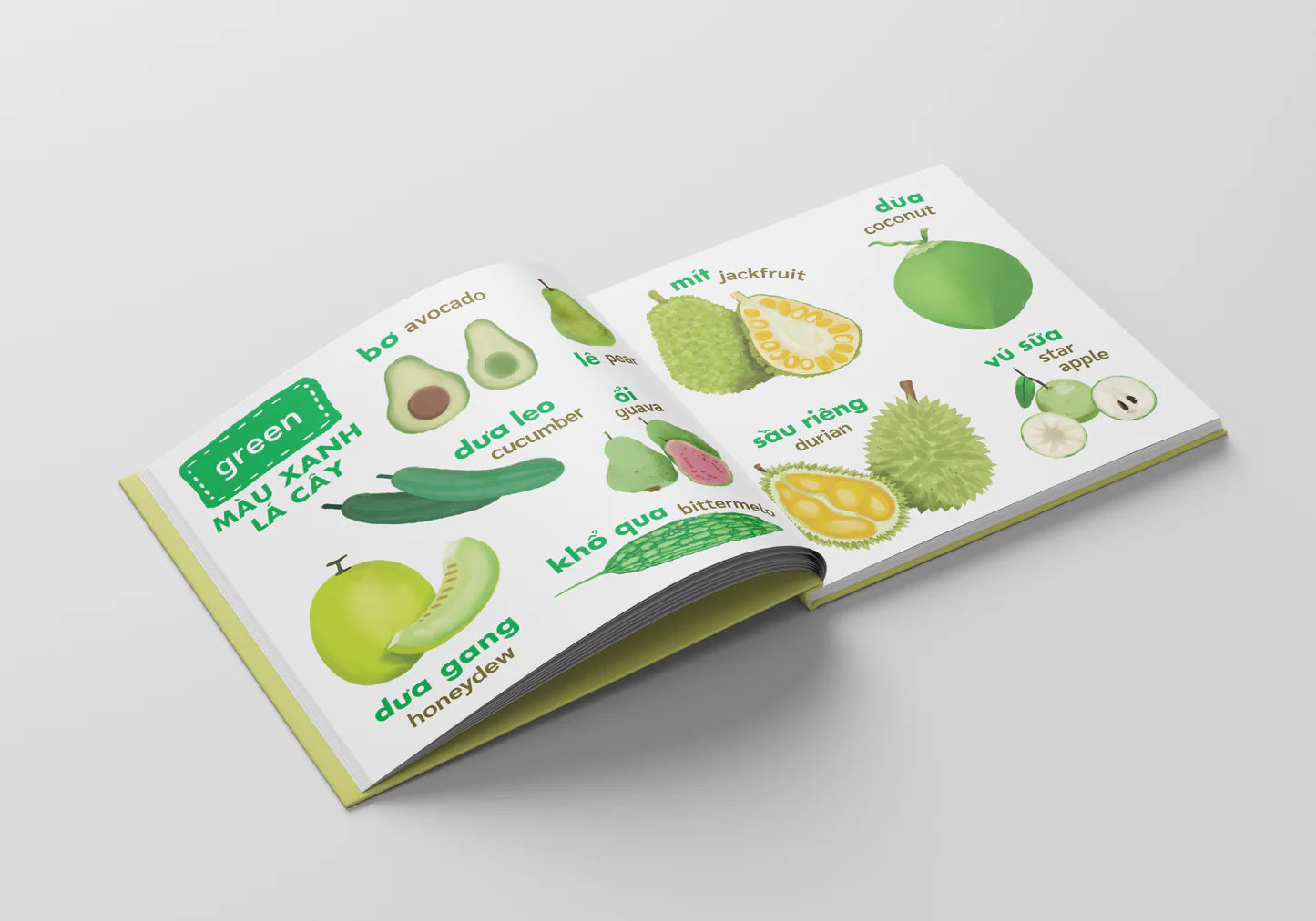 Eat the Rainbow| Bilingual boardbook about Vietnamese food for kids 3 and under