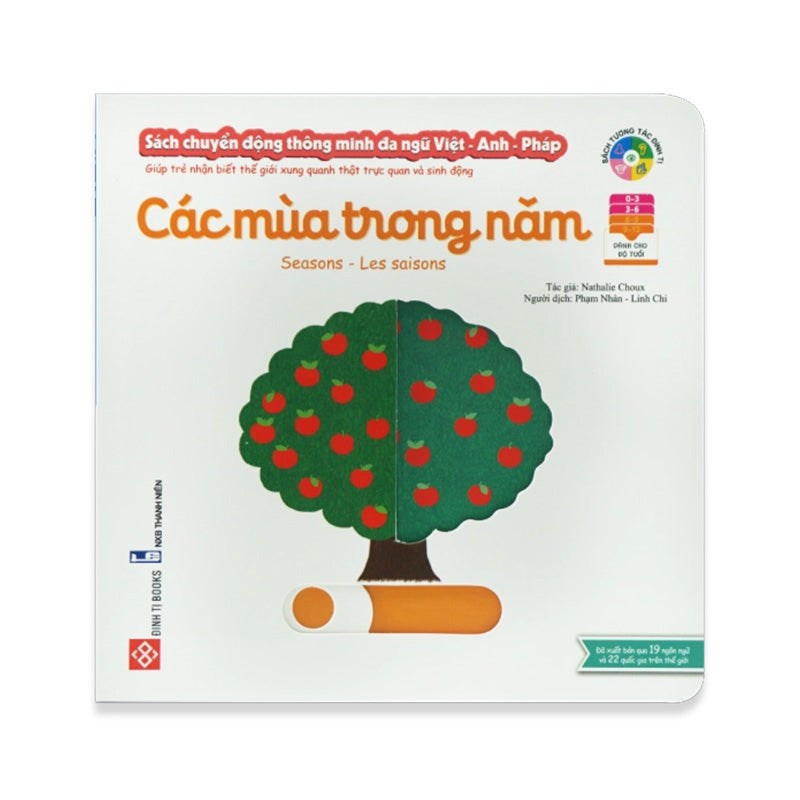 Sách tương tác chuyển động đa ngôn ngữ |Interactive Lift-the-Flap Moving Books (Vietnamese-English-French) | Kididoc Series 0-6