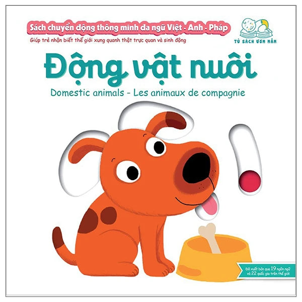 Sách tương tác chuyển động đa ngôn ngữ |Interactive Lift-the-Flap Moving Books (Vietnamese-English-French) | Kididoc Series 0-6