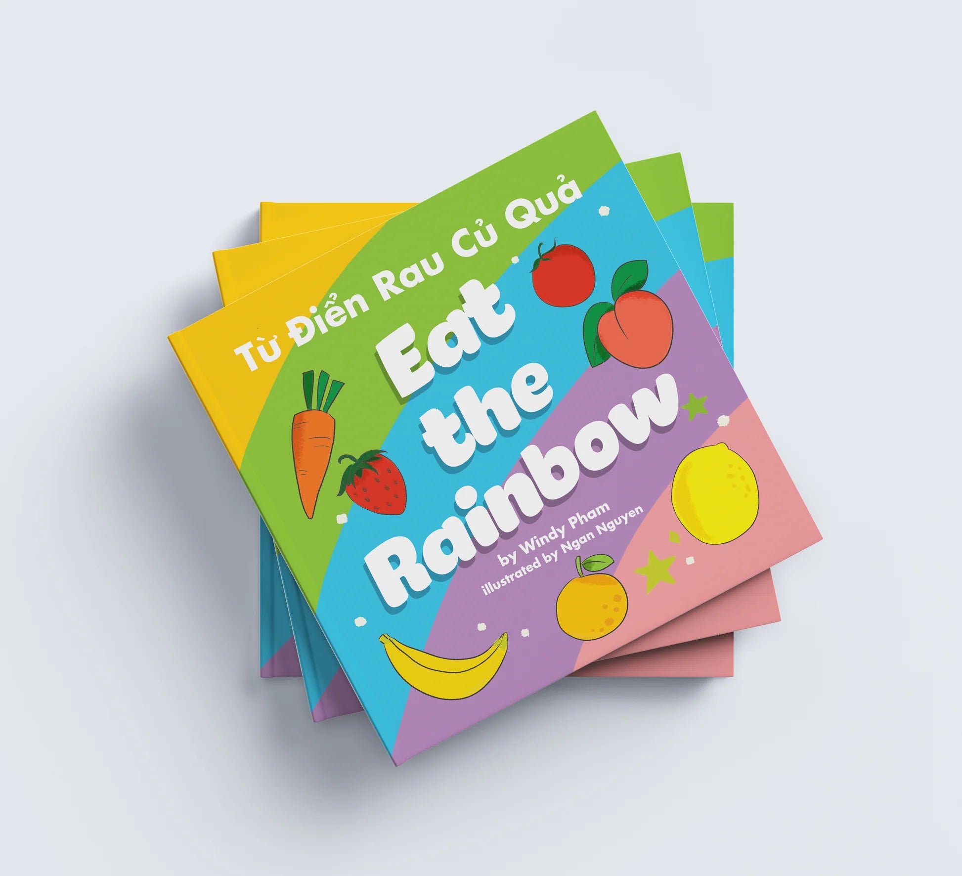 Eat the Rainbow| Bilingual boardbook about Vietnamese food for kids 3 and under